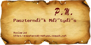 Paszternák Mátyás névjegykártya