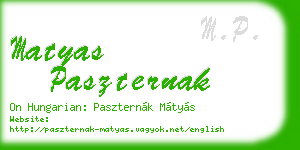 matyas paszternak business card
