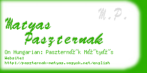 matyas paszternak business card